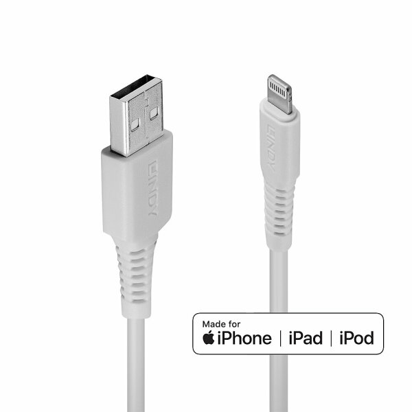 Lindy USB an Lightning Kabel weiß 2m  für iPad iPhone iPod