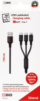 2GO - 3in1 USB Ladekabel schwarz für Micro-USB,...
