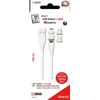 2GO - 3 in 1 USB Ladekabel mit magnetischen Steckern 1