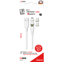 2GO - 3 in 1 USB Ladekabel mit magnetischen Steckern