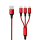 2GO - 3in1 USB Ladekabel rot für Micro-USB, Lightn, USB C 1,5 m