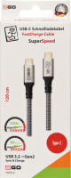 2GO - USB Datenkabel - High Speed - 10GBps - 100W - 120cm