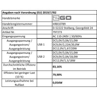2GO - Handy Ladegerät 100V-240V - schwar