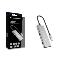 CONCEPTRONIC Dock USB-C->3xUSB-C,100WPD 25cm grau