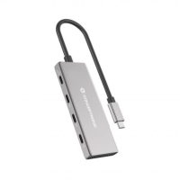 CONCEPTRONIC Dock USB-C->3xUSB-C,100WPD 25cm grau 3