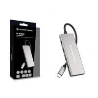 CONCEPTRONIC Dock USB-C->3xUSB-C,3xUSB-A,100WPD 25cm grau