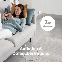 alkaya. - Speed Flex - Datenkabel - Geflochten - USB C+C Wei