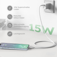 alkaya. - Speed Flex - Datenkabel - Silikon - USB A+C Wei&sz