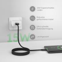 alkaya. - Speed Flex - Datenkabel - Geflochten - USB A+C sch