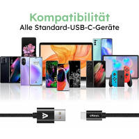 alkaya. - Speed Flex - Datenkabel - Geflochten - USB A+C sch