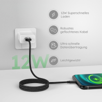 alkaya. - Speed Flex - Datenkabel - Geflochten - USB A+L sch