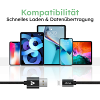 alkaya. - Speed Flex - Datenkabel - Geflochten - USB A+L sch