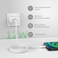 alkaya. - Speed Flex - Datenkabel - Geflochten - USB A+L Wei