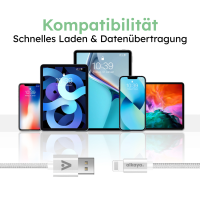 alkaya. - Speed Flex - Datenkabel - Geflochten - USB A+L Wei
