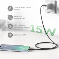 alkaya. - Speed Flex - Datenkabel - Silikon - USB C+L Schwar