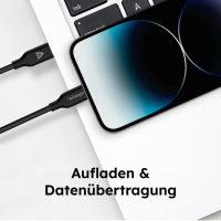 alkaya. - Speed Flex - Datenkabel - Silikon - USB C+L Schwar