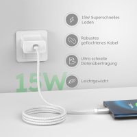 alkaya. - Speed Flex - Datenkabel - Geflochten - USB C+L Wei