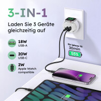 alkaya. - Nexus 3in1 Charger - 22W. GaNTechnology Dual Port 